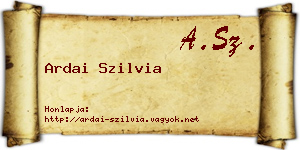 Ardai Szilvia névjegykártya