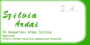 szilvia ardai business card